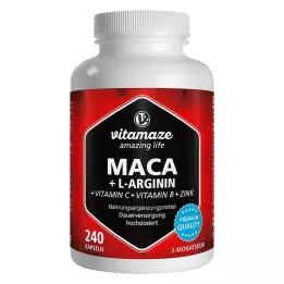 MACA Kapsule z visokim odmerkom + L-arginin 4:1, 240 kapsul
