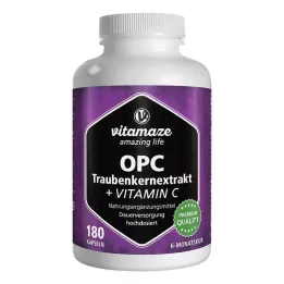 OPC TRAUBENKERNEXTRAKT kapsule z visokim odmerkom + vitamin C, 180 kosov