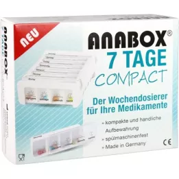 ANABOX Kompaktni 7-dnevni tedenski dozirnik bele barve, 1 kos