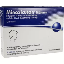 MINOXICUTAN Moški 50 mg/ml pršilo, 3X60 ml