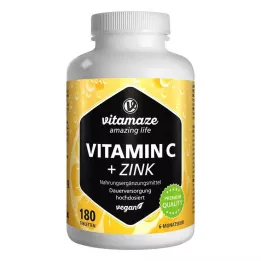 VITAMIN C 1000 mg veganske tablete z visokim odmerkom + cink, 180 kosov