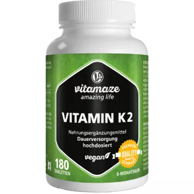 VITAMIN K2 200 μg veganske tablete z visokim odmerkom, 180 kosov