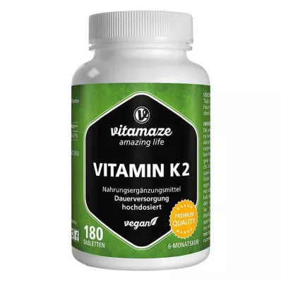 VITAMIN K2 200 μg veganske tablete z visokim odmerkom, 180 kosov