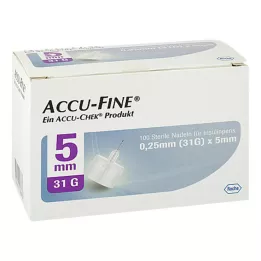 ACCU FINE sterilne igle za inzulinska peresa 5 mm 31 G, 100 kosov