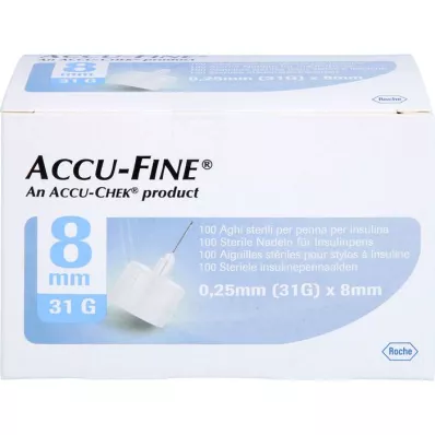ACCU FINE Sterilne igle za inzulinska peresa 8 mm 31 G, 100 kosov