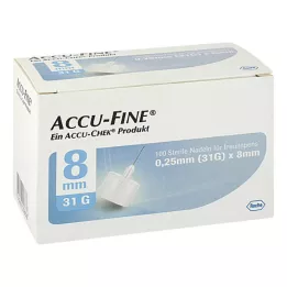 ACCU FINE Sterilne igle za inzulinska peresa 8 mm 31 G, 100 kosov