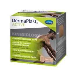 DERMAPLAST Aktivni kineziološki trak 5 cmx5 m bež barve, 1 kos