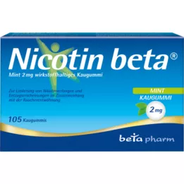 NICOTIN Beta Mint 2 mg žvečilni gumi, ki vsebuje aktivno učinkovino, 105 kosov