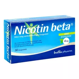 NICOTIN žvečilni gumi beta Mint 4 mg, ki vsebuje aktivno učinkovino, 30 kosov