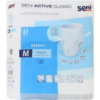 SENI Active Classic inkontinenčne hlačke za enkratno uporabo M, 30 kosov