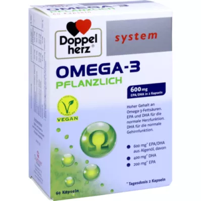 DOPPELHERZ Kapsule rastlinskega sistema Omega-3, 60 kapsul