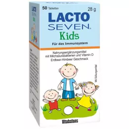 LACTO SEVEN Otroške tablete z okusom jagode in maline, 50 kosov