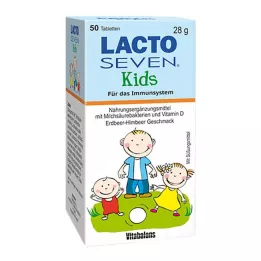 LACTO SEVEN Otroške tablete z okusom jagode in maline, 50 kosov