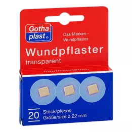 GOTHAPLAST Omet za rane 2,2 cm prozoren, 20 kosov