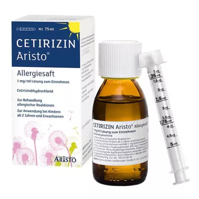 CETIRIZIN Aristo alergijski sok 1 mg/ml, peroralna raztopina, 75 ml
