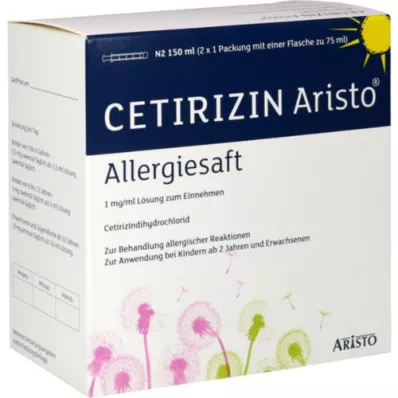 CETIRIZIN Aristo alergijski sok 1 mg/ml, raztopina za peroralno uporabo, 150 ml