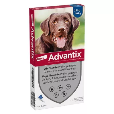 ADVANTIX Raztopina za nanos na psa 25-40 kg, 4X4,0 ml