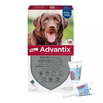 Advantix Spot-on raztopina za pse 25 - 40 kg, 4X4,0 ml Advantix Spot-on raztopina za pse 25 - 40 kg, 4X4,0 ml