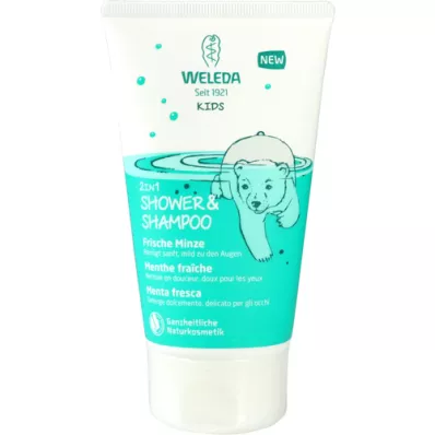 WELEDA Otroška prha 2v1 &amp; Šampon sveža meta, 150 ml