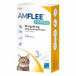AMFLEE kombinirana 50/60 mg raztopina za instilacijo za mačke, 3 kosi