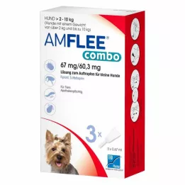 AMFLEE combo 67/60,3mg Lsg.z.Auftr.f.Hunde 2-10kg, 3 kosi