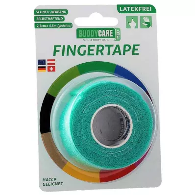 FINGERTAPE brez lateksa BUDDYCARE MED zelena, 1 kos