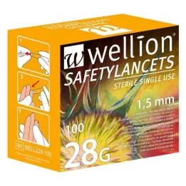WELLION Safetylancets 28 G za enkratno uporabo, 100 kosov