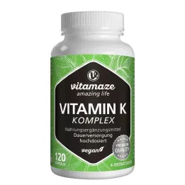 VITAMIN K1+K2 kompleks v veganskih kapsulah z visokim odmerkom, 120 kapsul