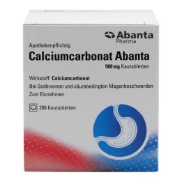 CALCIUMCARBONAT ABANTA 500 mg žvečljive tablete, 200 kosov