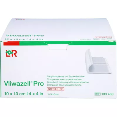 VLIWAZELL Pro superabsorb.compress.sterile 10x10 cm, 10 kosov