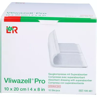 VLIWAZELL Pro superabsorb.compress.sterile 10x20 cm, 10 kosov