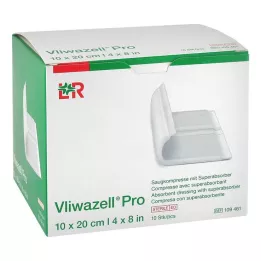 VLIWAZELL Pro superabsorb.compress.sterile 10x20 cm, 10 kosov