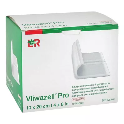 VLIWAZELL Pro superabsorb.compress.sterile 10x20 cm, 10 kosov VLIWAZELL Pro superabsorb.compress.sterile 10x20 cm, 10 kosov
