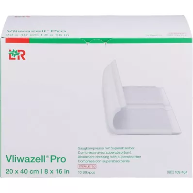 VLIWAZELL Pro superabsorb.compress.sterile 20x40 cm, 10 kosov