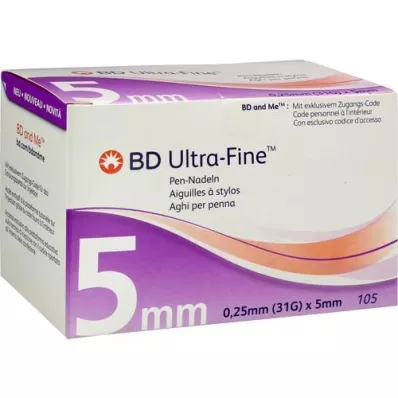 BD ULTRA-FINE Igle za pisala 5 mm 31 G 0,25 mm, 105 kosov