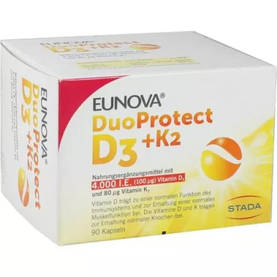 EUNOVA DuoProtect D3+K2 4000 I.U./80 μg kapsule, 90 kosov