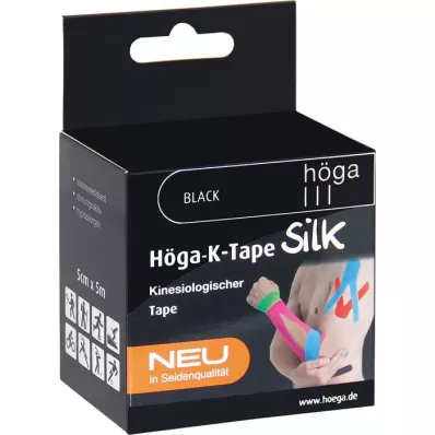 HÖGA-K-TAPE Svilo 5 cmx5 m črni kineziol.trak, 1 kos