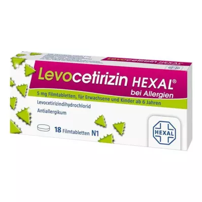 Levocetirizin Hexal za alergije 5 mg filmsko obložene tablete, 18 kos Levocetirizin Hexal za alergije 5 mg filmsko obložene tablete, 18 kos