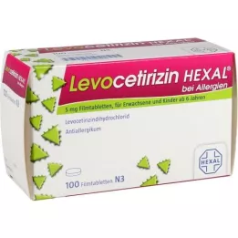 LEVOCETIRIZIN HEXAL za alergije 5 mg filmsko obložene tablete, 100 kosov