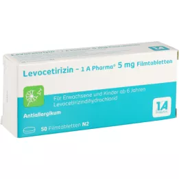 LEVOCETIRIZIN-1A Pharma 5 mg filmsko obložene tablete, 50 kosov