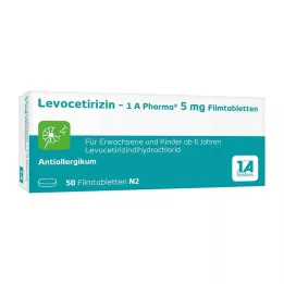 LEVOCETIRIZIN-1A Pharma 5 mg filmsko obložene tablete, 50 kosov