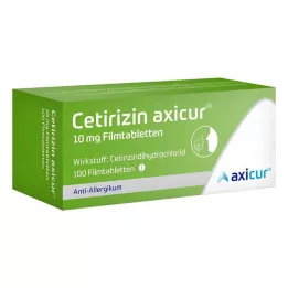 CETIRIZIN axicur 10 mg filmsko obložene tablete, 100 kosov
