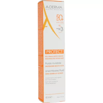 A-DERMA PROTECT SPF 50+ nevidna tekočina, 40 ml