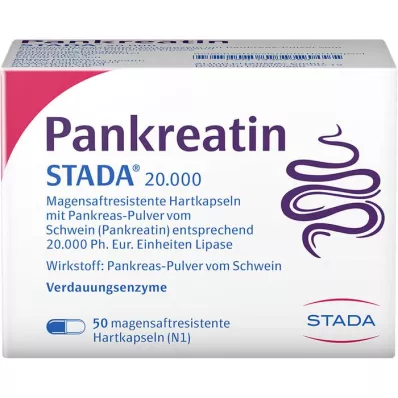 PANKREATIN STADA 20.000 trdih kapsul želodčnega soka, 50 kosov