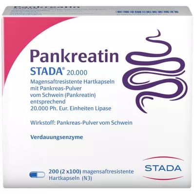 PANKREATIN STADA 20.000 trdih kapsul želodčnega soka, 200 kosov