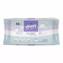 BELLA Happy Baby mokri robčki sensitive s klikom, 56 kosov