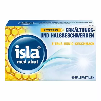 isla® med akutne pastile z okusom citrusa in medu, 50 kos