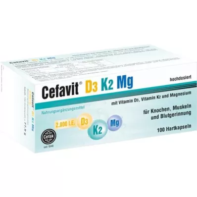 CEFAVIT D3 K2 Mg 2.000 I.U. trde kapsule, 100 kosov