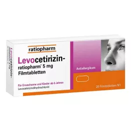 LEVOCETIRIZIN-ratiopharm 5 mg filmsko obložene tablete, 20 kosov