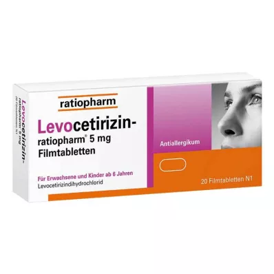 Levocetirizin ratiopharm 5 mg filmsko obložene tablete, 20 kom